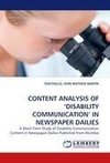 CONTENT ANALYSIS OF 'DISABILITY COMMUNICATION' IN NEWSPAPER DAILIES