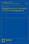 Gläubigerschutz durch Information im Recht der Aktiengesellschaft