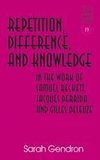 Repetition, Difference, and Knowledge in the Work of Samuel Beckett, Jacques Derrida, and Gilles Deleuze