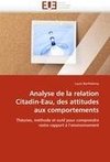 Analyse de la relation Citadin-Eau, des attitudes aux comportements