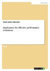 Implication for effective performance evaluation