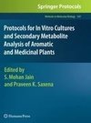 Protocols for In Vitro Cultures and Secondary Metabolite Analysis of Aromatic and Medicinal Plants