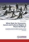 What Role for Economic, Social and Cultural Rights in Peace Building?