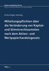 Mitteilungspflichten über die Veränderung von Kapital- und Stimmrechtsanteilen nach dem Aktien- und Wertpapierhandelsgesetz