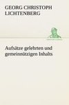 Aufsätze gelehrten und gemeinnützigen Inhalts