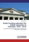 Public funding reduction for higher education in Colorado, 1970 - 2010