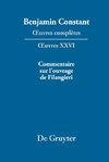 ¿uvres complètes, XXVI, Ecrits politiques ¿ Commentaire sur l¿ouvrage de Filangieri