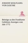 Beiträge zu den Frankfurter Gelehrten Anzeigen vom Jahr 1772