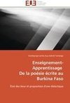 Enseignement-Apprentissage   De la poésie écrite au Burkina Faso