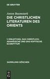 Einleitung, das christlich-aramäische und das koptische Schrifttum