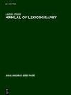 Manual of lexicography