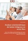 Analyse scientométrique de textes intégraux en accès libre