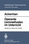 Operante Lernmethoden im Unterricht