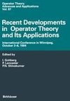 Recent Developments in Operator Theory and Its Applications