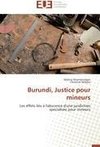 Burundi, Justice pour mineurs