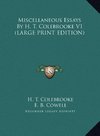 Miscellaneous Essays By H. T. Colebrooke V1 (LARGE PRINT EDITION)