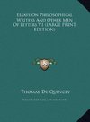 Essays On Philosophical Writers And Other Men Of Letters V1 (LARGE PRINT EDITION)