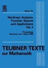 Nonlinear Analysis, Function Spaces and Applications Vol. 4