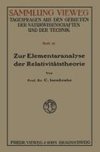 Zur Elementaranalyse der Relativitätstheorie