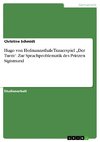 Hugo von Hofmannsthals Trauerspiel 