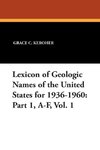 Lexicon of Geologic Names of the United States for 1936-1960