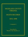 Highland County, Virginia Death Records, 1853-1898