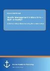 Quality Management in Micro firms - Myth or Reality? A Maltese Micro Manufacturing firm under review