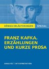 Franz Kafka. Erzählungen und kurze Prosa: Das Urteil, In der Strafkolonie, Vor dem Gesetz, Auf der Galerie, Der Kübelreiter, Ein Landarzt, Schakale und Araber, Eine kaiserliche Botschaft, Die Sorge des Hausvaters, u.w.