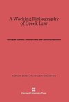 A Working Bibliography of Greek Law