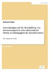 Auswirkungen auf die Beschaffung von Investitionsgütern über elektronische Märkte in Abhängigkeit des Betreiberstatus