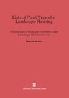 Lists of Plant Types for Landscape Planting