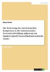 Die Bedeutung der interkulturellen Kompetenz in der Internationalen Personalentwicklung aufgezeigt am Ländervergleich Deutschland und arabische Länder