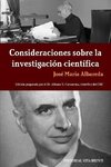 Consideraciones Sobre La Investigacion Cientifica