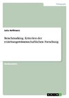 Benchmarking. Kriterien der erziehungswissenschaftlichen Forschung