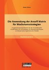 Die Anwendung der Ansoff Matrix für Wachstumsstrategien: Ausgestaltungsmöglichkeiten bei der Anwendung der Ansoff-Matrix zur Formulierung von Wachstumsstrategien am Beispiel eines hypothetischen Modells