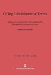 Ch'ing Administrative Terms