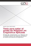 Tesis para optar al grado de Magíster en Lingüística Aplicada