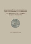 Zum Zehnjährigen Bestehen der Göttinger Vereinigung für Angewandte Physik und Mathematik