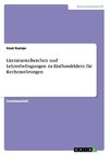 Literaturrecherchen und Lehrerbefragungen zu Einflussfeldern für Rechenstörungen