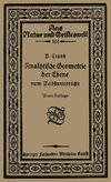 Analytische Geometrie der Ebene zum Selbstunterricht