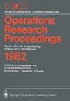 Operations Research Proceedings 1982