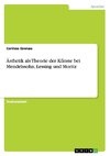 Ästhetik als Theorie der Künste bei Mendelssohn, Lessing und Moritz