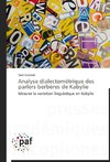 Analyse dialectométrique des parlers berbères de Kabylie