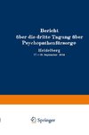 Bericht über die dritte Tagung über Psychopathenfürsorge