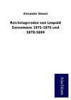 Reichstagsreden von Leopold Sonnemann 1871-1876 und 1878-1884