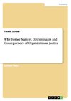 Why Justice Matters. Determinants and Consequences of Organizational Justice