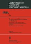 Analysis and Optimization of Systems