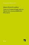 Texte zur Systematologie und zur Theorie der wissenschaftlichen Erkenntnis