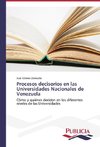 Procesos decisorios en las Universidades Nacionales de Venezuela