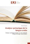 Analyse syntaxique de la langue arabe